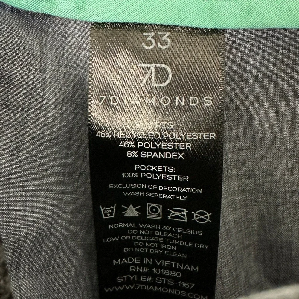 7 Diamonds Aeroplane Performance Shorts Mens 33 Blue Chino Stretch Flat Front